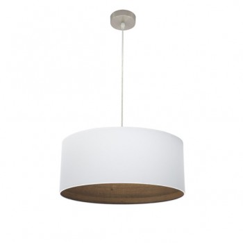 Distribuidor - Lâmpadas Diversas | Colgantes Moderno | COLGANTE TATIANA 1XE27 NIQUEL/BLANCO-MAD.OSCURA REGX50X50 CM Ref: 189195084
